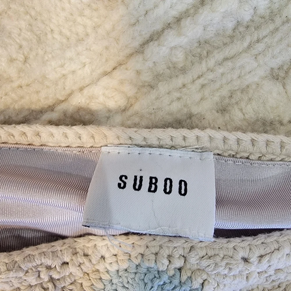 Suboo Crochet Chevron Bikini Set Blue size Large - Picture 7 of 9